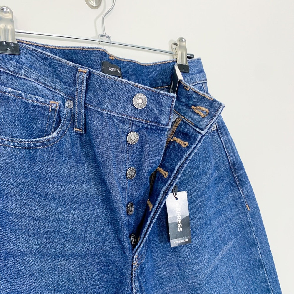 Express Medium Wash Straight Leg Dad Jean Denim - Picture 8 of 10